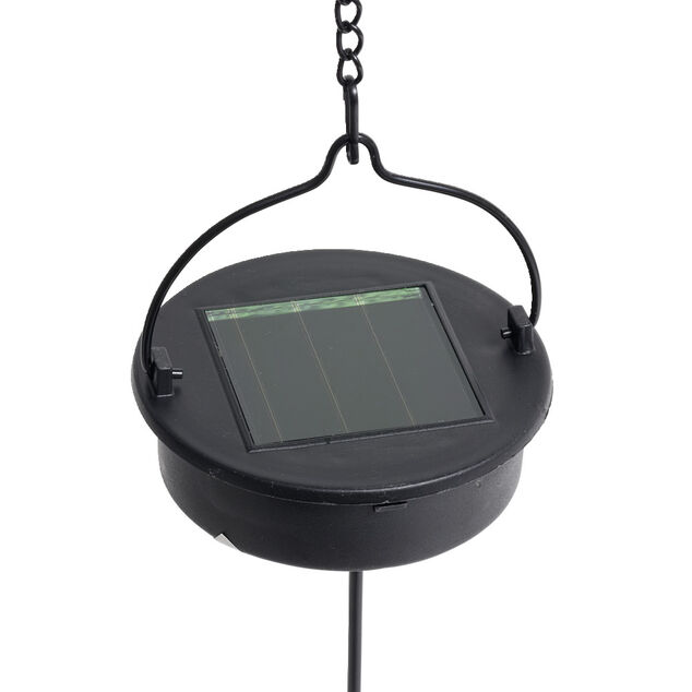 Lampe solaire 5LED &agrave; suspendre en m&eacute;tal &Oslash;18,5xH70cm