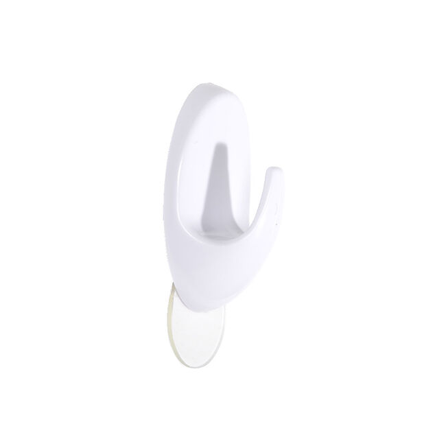 Lot de 12 crochets adh&eacute;sifs plastique blanc