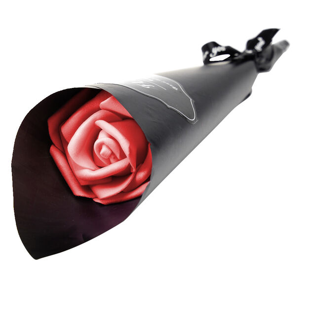 Rose éternelle avec tige verte 5x5xH28cm (3 modèles)