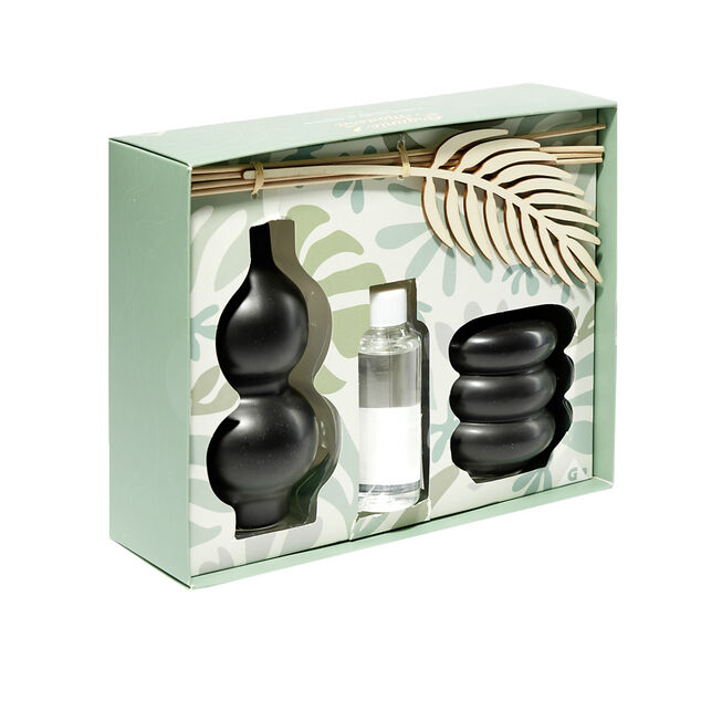 Bougie avec diffuseur en c&eacute;ramique 100ml - 3 mod&egrave;les