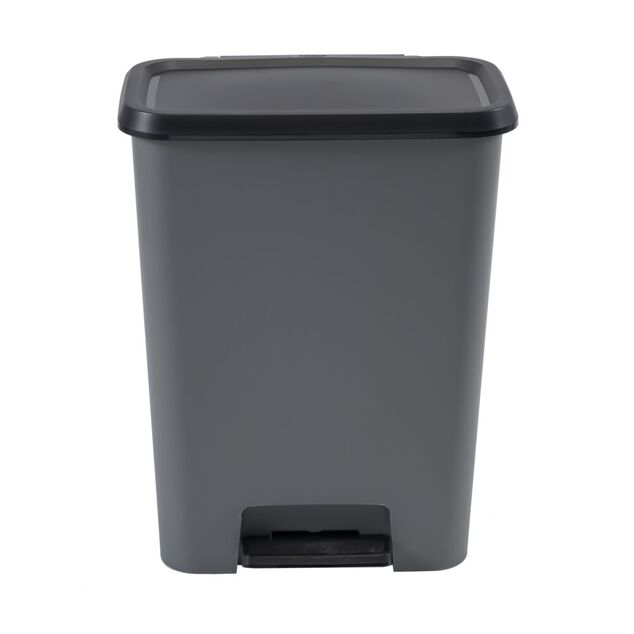 Poubelle &agrave; p&eacute;dale plastique gris 50L