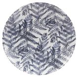 Assiette plate motif feuillage bleu et blanc &Oslash;26.5cm
