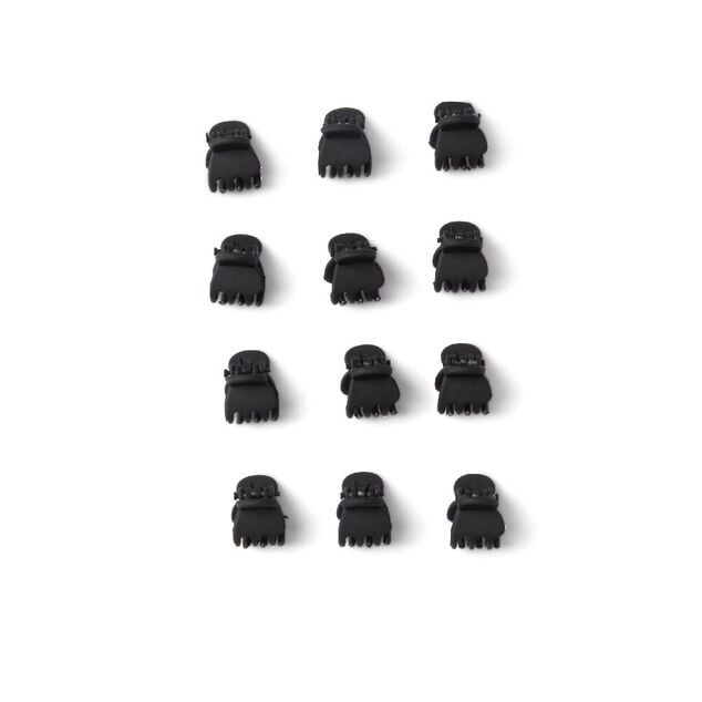 Lot de 12 mini pinces cheveux papillon noir mat L2cm