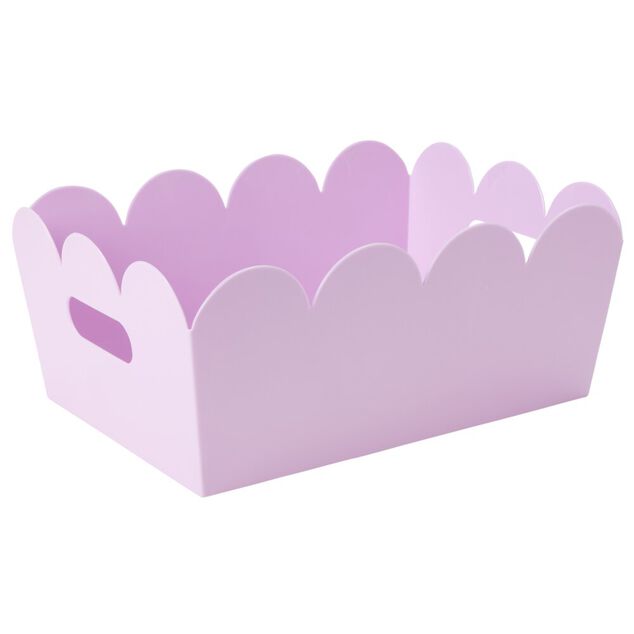 Pani&egrave;re rebord ondul&eacute; plastique color&eacute; pastel 34,5x25,5xH14,5cm (3 mod&egrave;les)