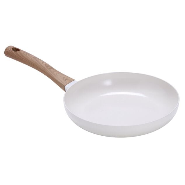 Po&ecirc;le anti adh&eacute;sive tous feux manche effet bois &Oslash;24cm (2 mod&egrave;les)