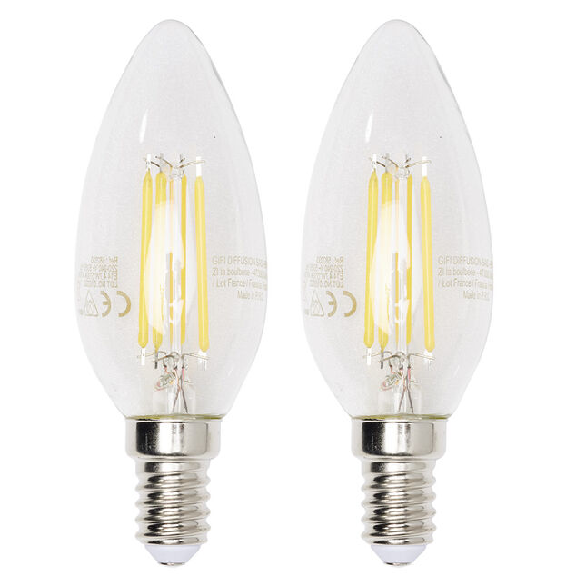 Ampoule &agrave; filament LED C35 E14 x2