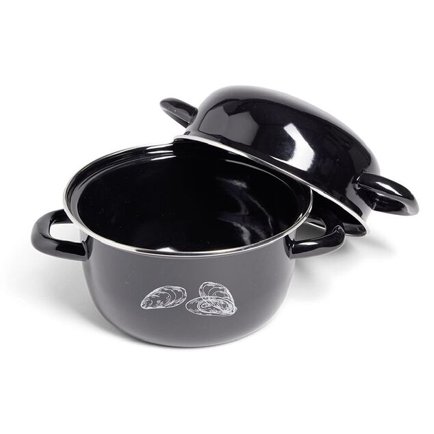 Marmite à moules avec couvercle Ø20,5cm acier noir
