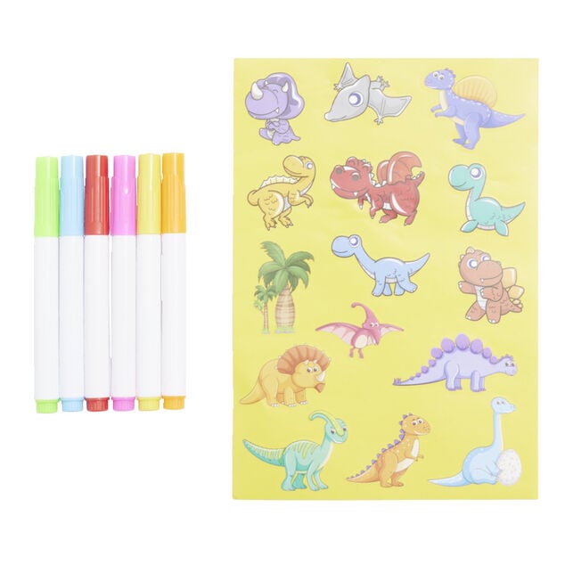 Costume en carton forme animal &agrave; colorier avec 6 feutres (2 mod&egrave;les licorne ou dinosaure)