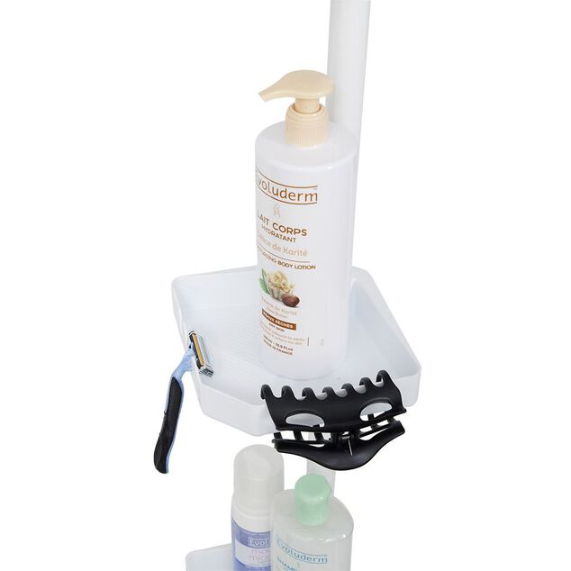 &Eacute;tag&egrave;re d'angle de douche 4 niveaux hauteur r&eacute;glable