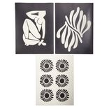 Affiche papier x3 th&egrave;me contemporain noir et beige 30x40cm