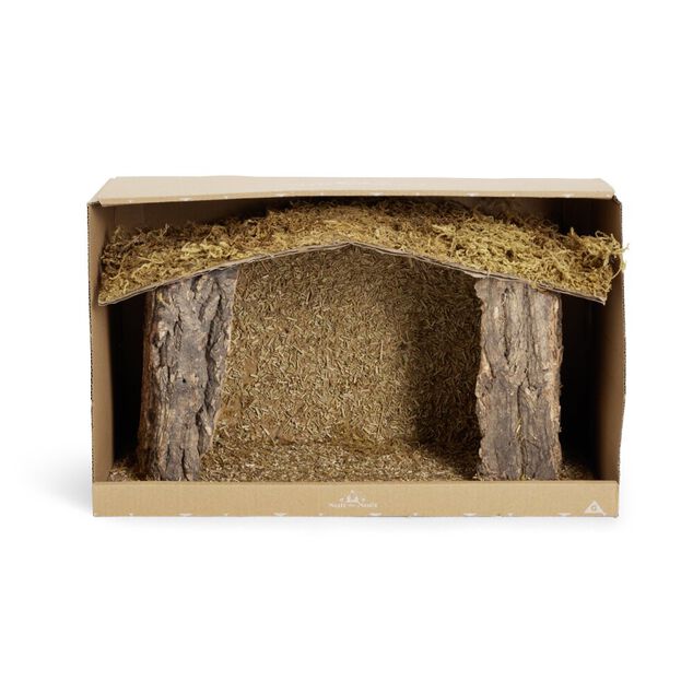 Crèche de Noël en bois et mousse 37x18xH22cm