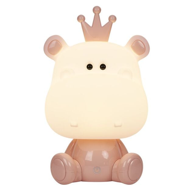 Lampe pour enfant forme hippopotame rose