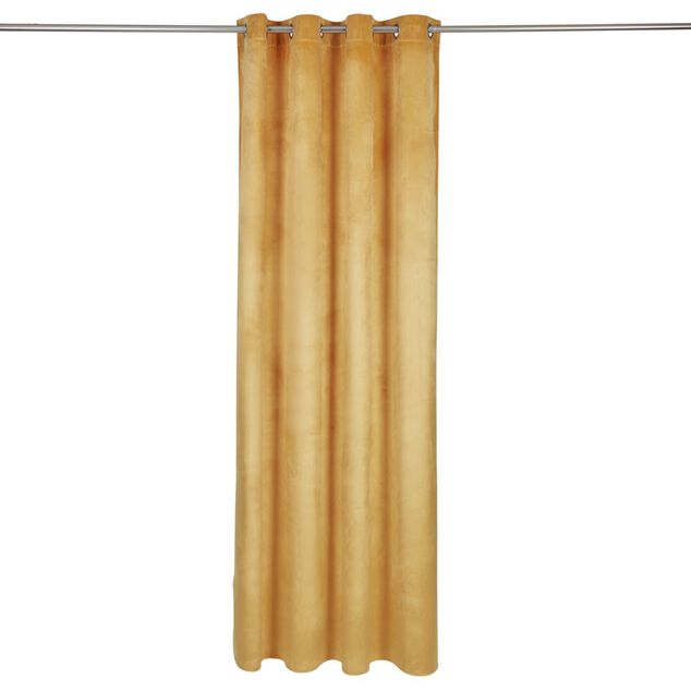 Rideau polyester 140x240cm effet velours jaune