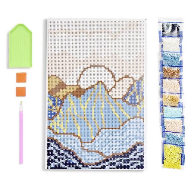 Kit cr&eacute;atif 13 pi&egrave;ces broderie diamants 21x29,7cm 3 mod&egrave;les