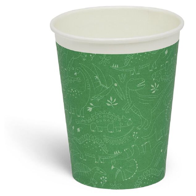 Lot de 8 gobelets motif dinosaure carton 24cl