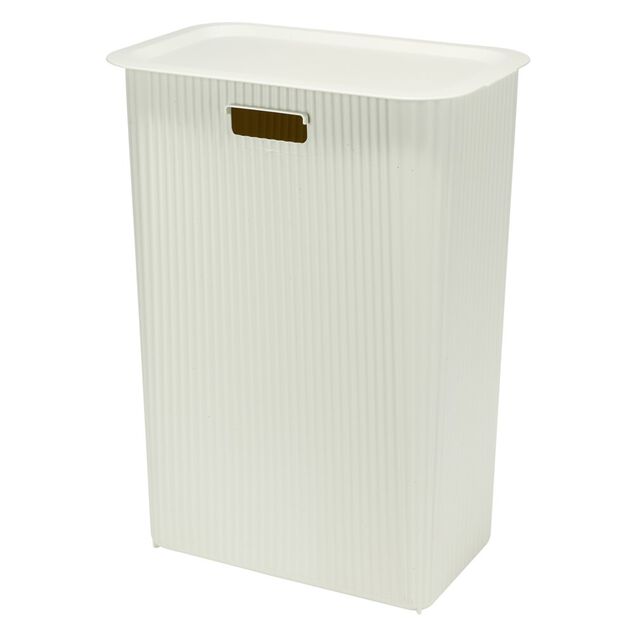 Pani&egrave;re &agrave; linge 40L avec couvercle L44X28XH53 cm blanc