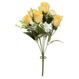 Piquet de boutons de Roses - Fleur artificielle orange jaune