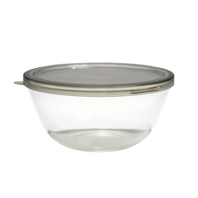 Saladier en verre 2,5L avec couvercle en plastique