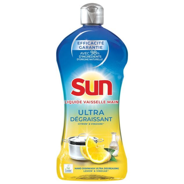 Liquide vaisselle mains Sun Ultra D&eacute;graissant vinaigre et citron 500ml