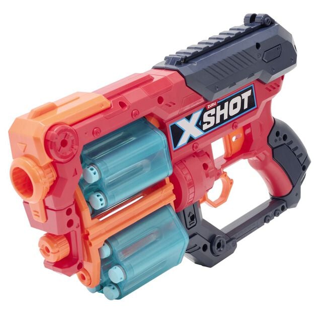 Pistolet &agrave; fl&eacute;chettes x16 Zuru Xshot Xcess plastique rouge et bleu