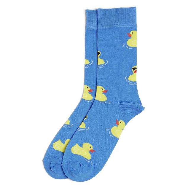 Chaussettes originales motif poussin jaune/bleu - T41/45