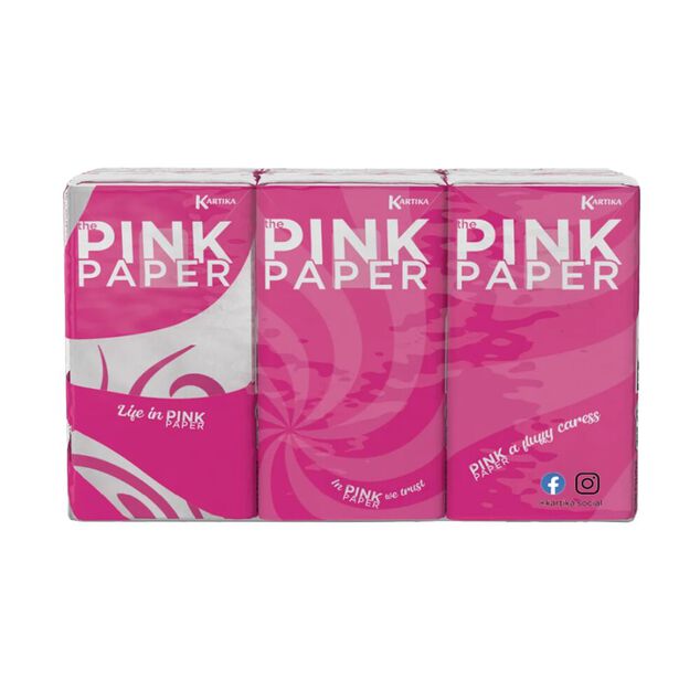 Mouchoirs Pink Paper 6 paquets de 9 feuilles 4 plis