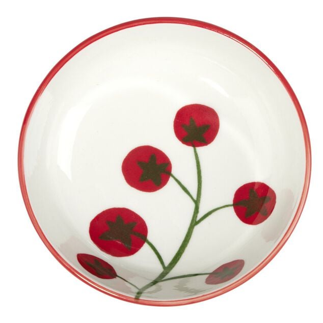 Bol porcelaine blanc motif grappe de tomate &Oslash;12xH10cm