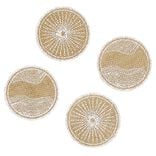 Dessous de verre jute naturel et blanc Ø8,5cm x4