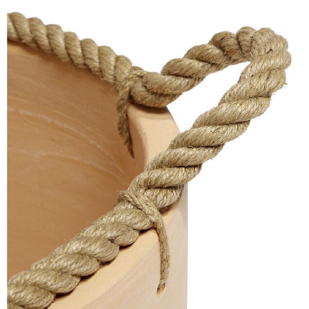 Pot terre cuite poign&eacute;e corde &Oslash;28cm