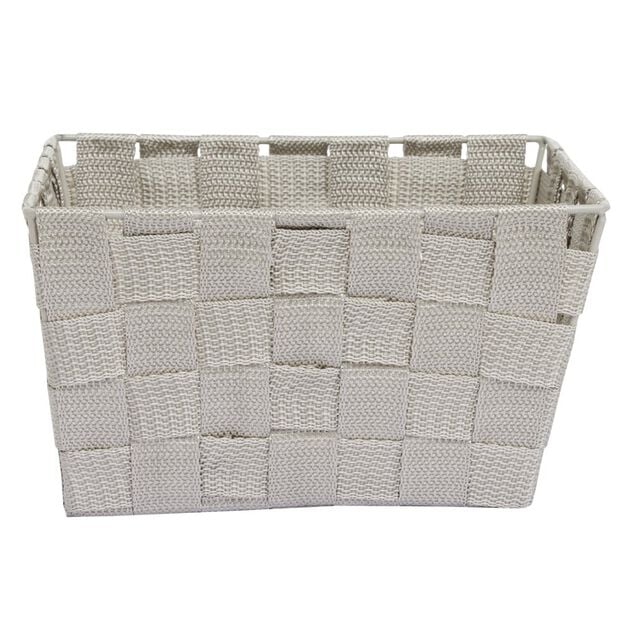 Pani&egrave;re de rangement tress&eacute;e gris clair Taille L - 21,5x12xH21,5cm