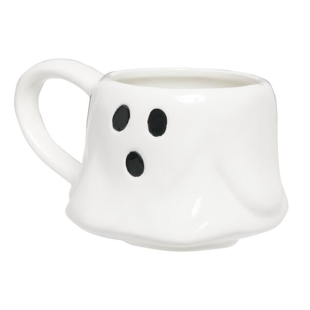 Mug Halloween forme fant&ocirc;me dolomite blanc 400ml