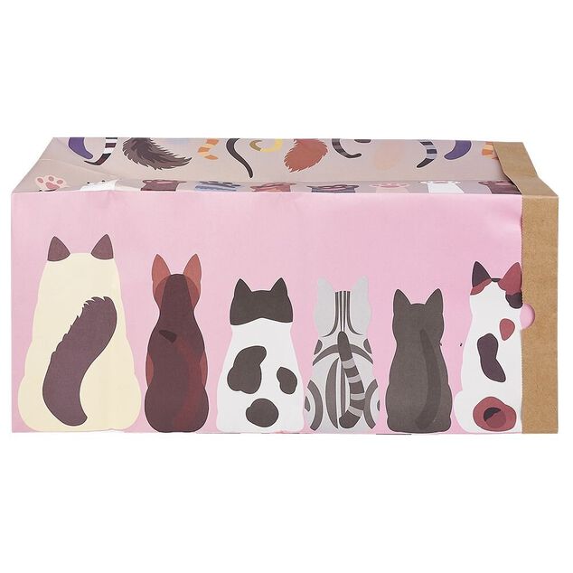 Tunnel de jeu pour chat carton motif chats 60x27xH22cm