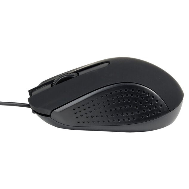 Souris PC filaire 3 boutons noire 9x6xH3cm