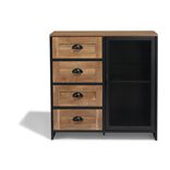 Buffet Laura noir et miel - L80 x P35 x H82 cm