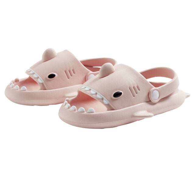Chaussons requin enfant caoutchouc gris et rose 26/27