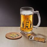 Coffret bi&egrave;re 3 pi&egrave;ces verre d&eacute;capsuleur et sous-verre - 2 mod&egrave;les