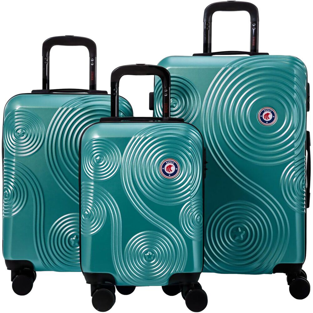 Valise cabine rigide plastique ABS vert 45x35xH65cm | GIFI