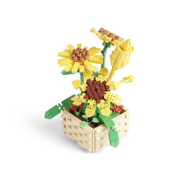 Pot avec fleurs en bloc de construction - 3 mod&egrave;les