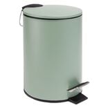 Poubelle salle de bain &agrave; p&eacute;dale m&eacute;tal vert sauge 3L