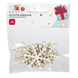 Flocon de neige pailletté en bois x6