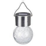 Lampe solaire verre froiss&eacute; &agrave; suspendre