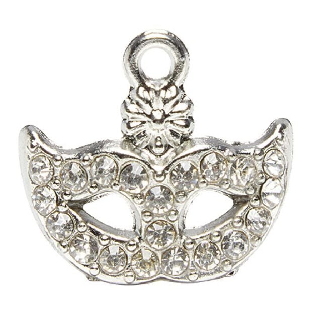Accessoire bijou charms Masque Loup  m&eacute;tal + pierre