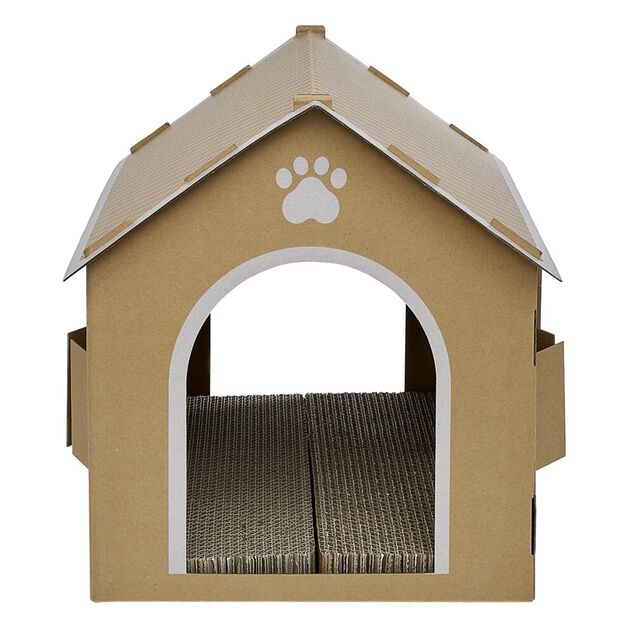 Maison pour chat &agrave; d&eacute;corer avec grattoir int&eacute;gr&eacute;