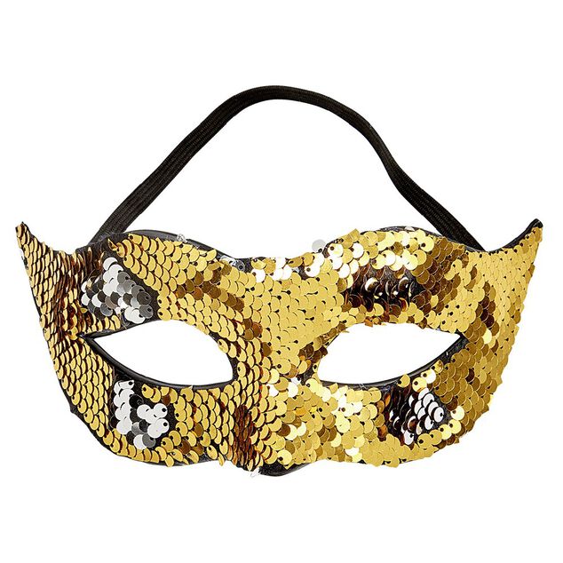 Masque à sequins doré argenté