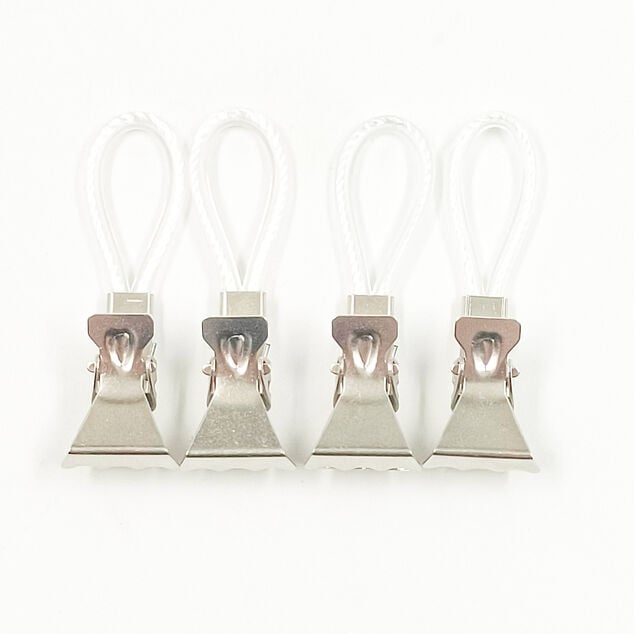 Crochet transparent m&eacute;tal et PVC x4