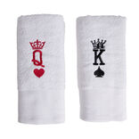Lot de 2 serviettes brodées King et Queen 70xL130cm