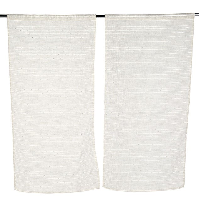 Vitrage passe tringle x2 effet sequin taupe 60x160cm