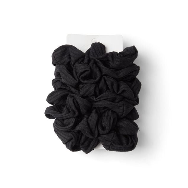 Lot de 8 chouchous scrunchies polyester c&ocirc;tel&eacute; noir