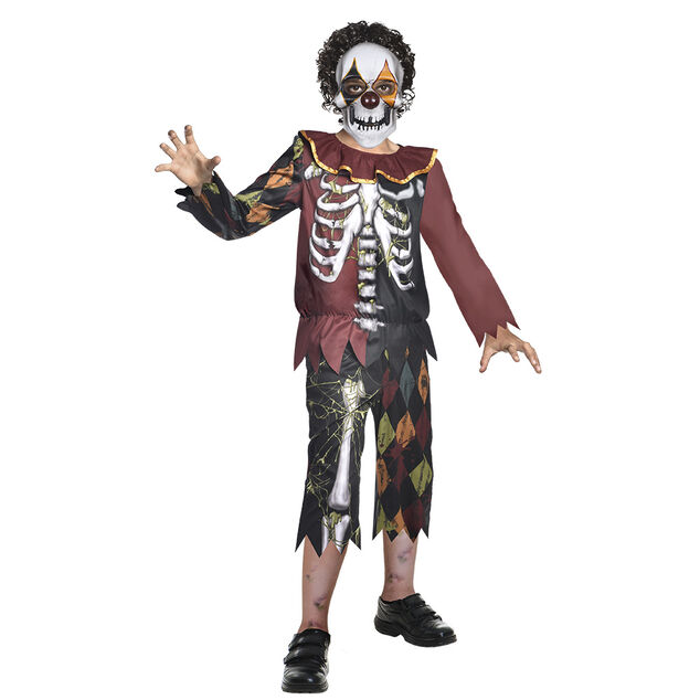 D&eacute;guisement enfant Halloween clown squelette 7/10 ans
