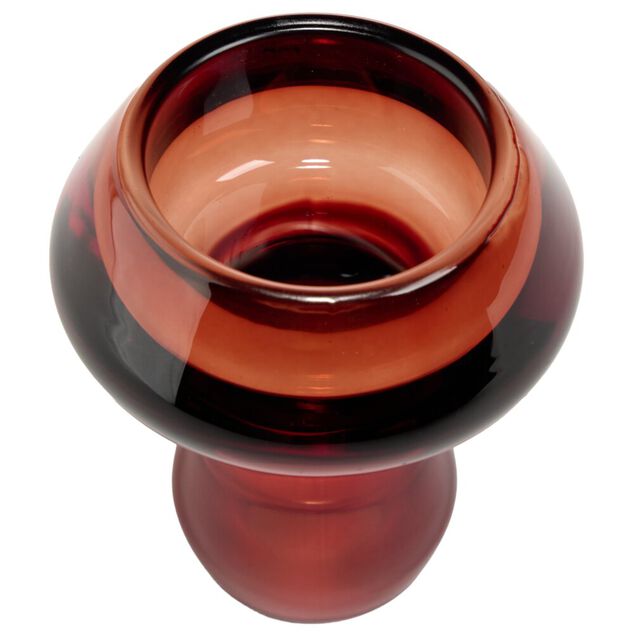 Bougeoir forme champignon verre &Oslash;6XH7 cm (3 mod&egrave;les rouge/vert/jaune)